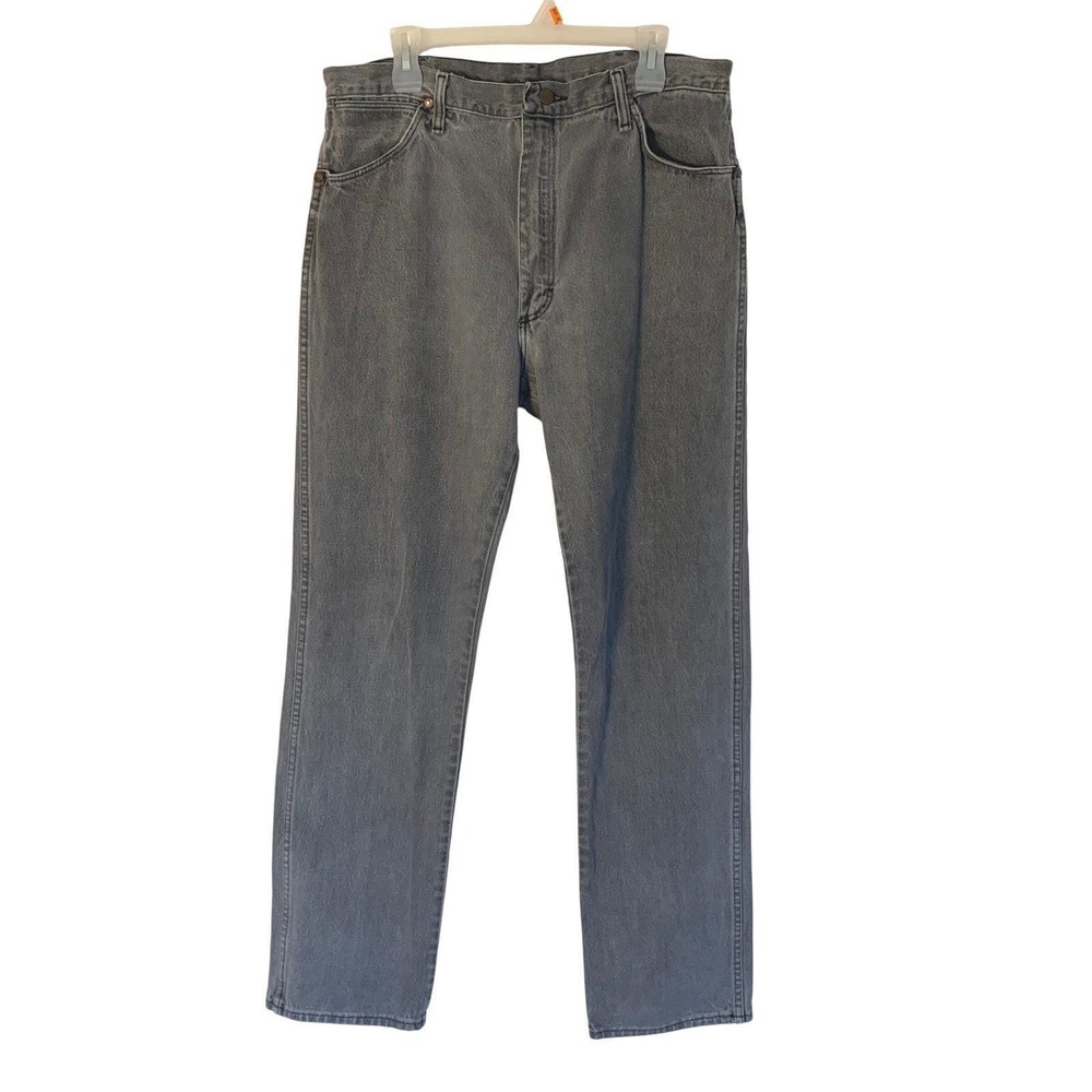 Vintage Wrangler 13WMZPB Jeans Mens 36x36 Gray Denim USA Made Straight Leg 1990s - Picture 2 of 14